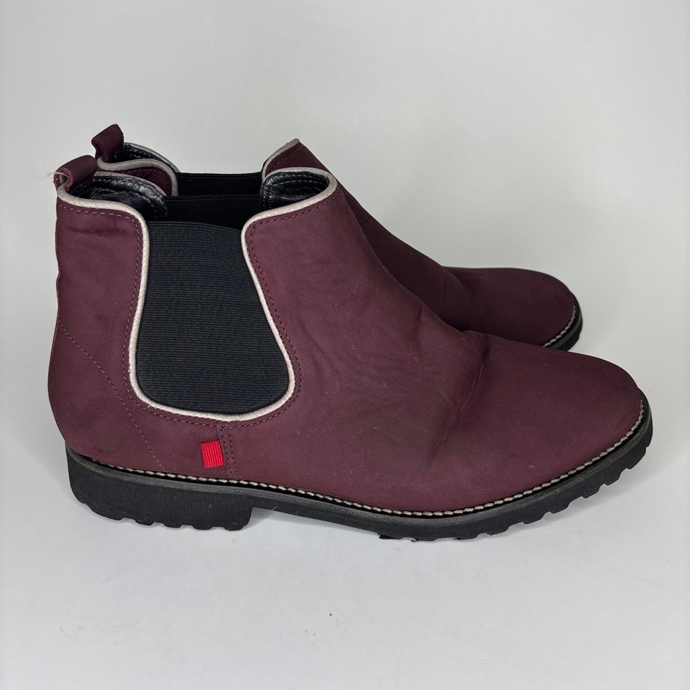marc joseph new york Ankle Boots Women Size 10 Burgundy Leather Pull On